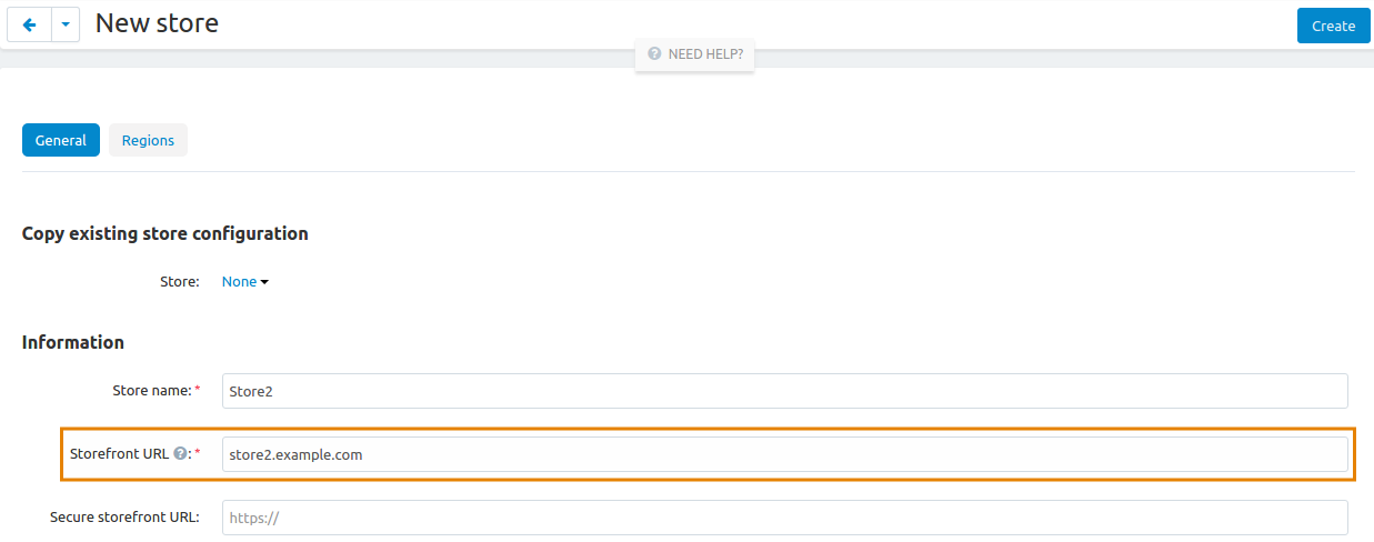 Enter the URL of your storefront in the corresponding field.