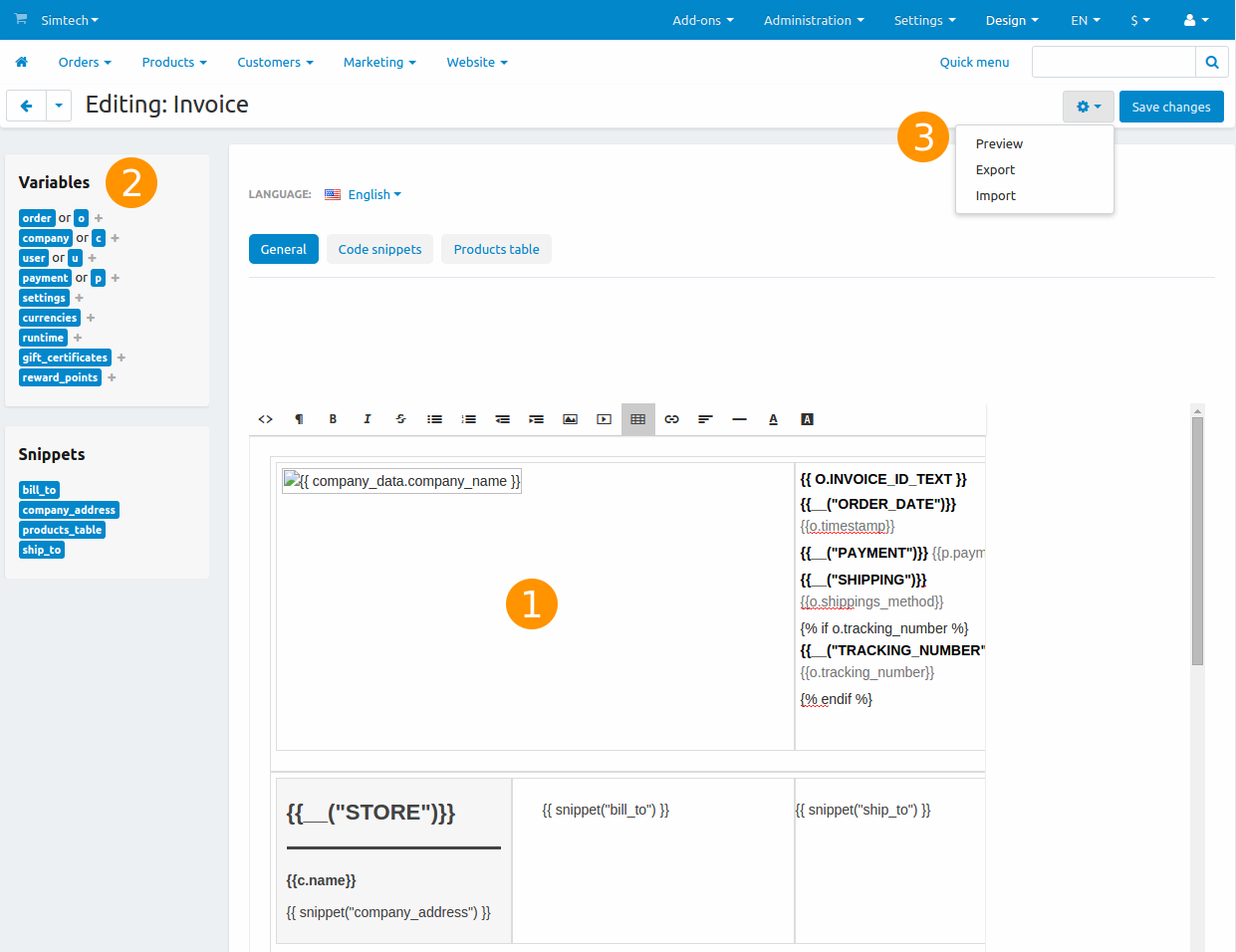 The structure of the document editor.