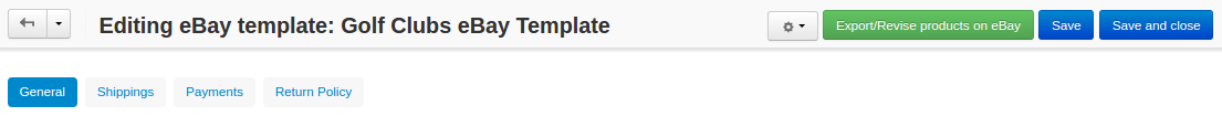 You can export eBay templates from the template list or the template editing page.