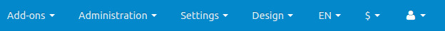 The blue bar on the top of the CS-Cart admin panel.