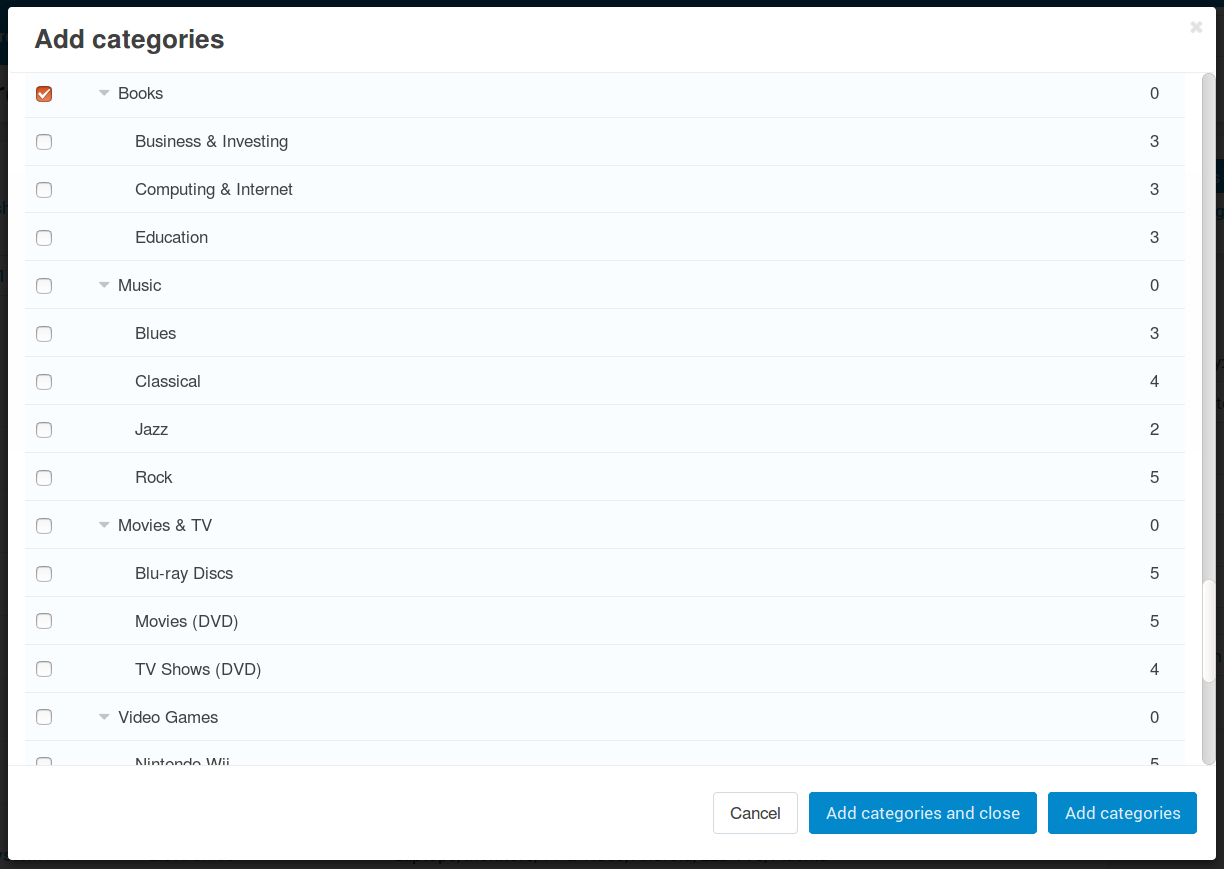 You can limit a feature to certain categories.