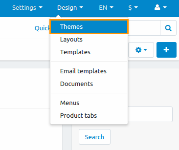 Use different themes for your storefronts.