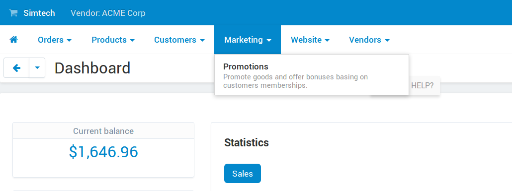 Vendors run their own promotions.