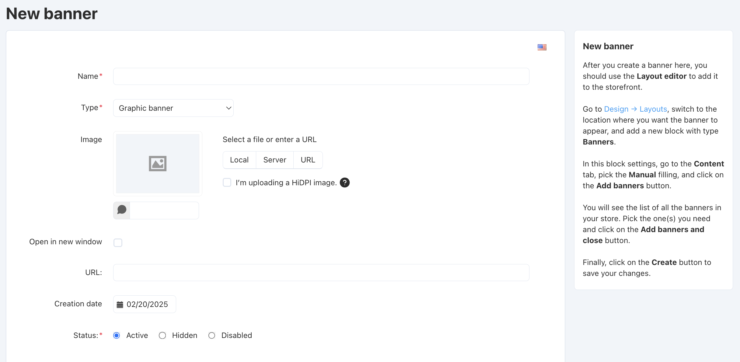 Creating a graphic banner in CS-Cart.