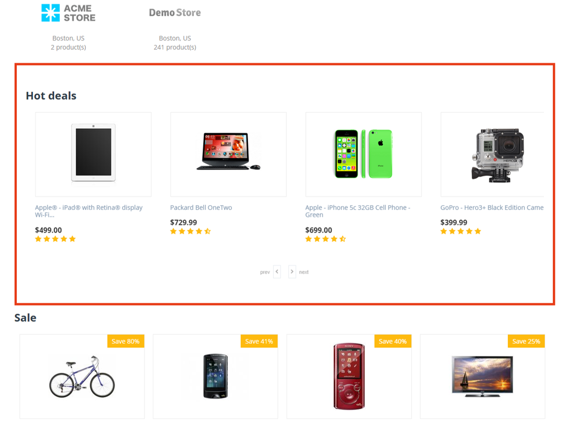 The border will apper around the Hot deals block.