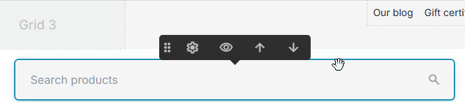 Hovering the mouse to edit the layout
