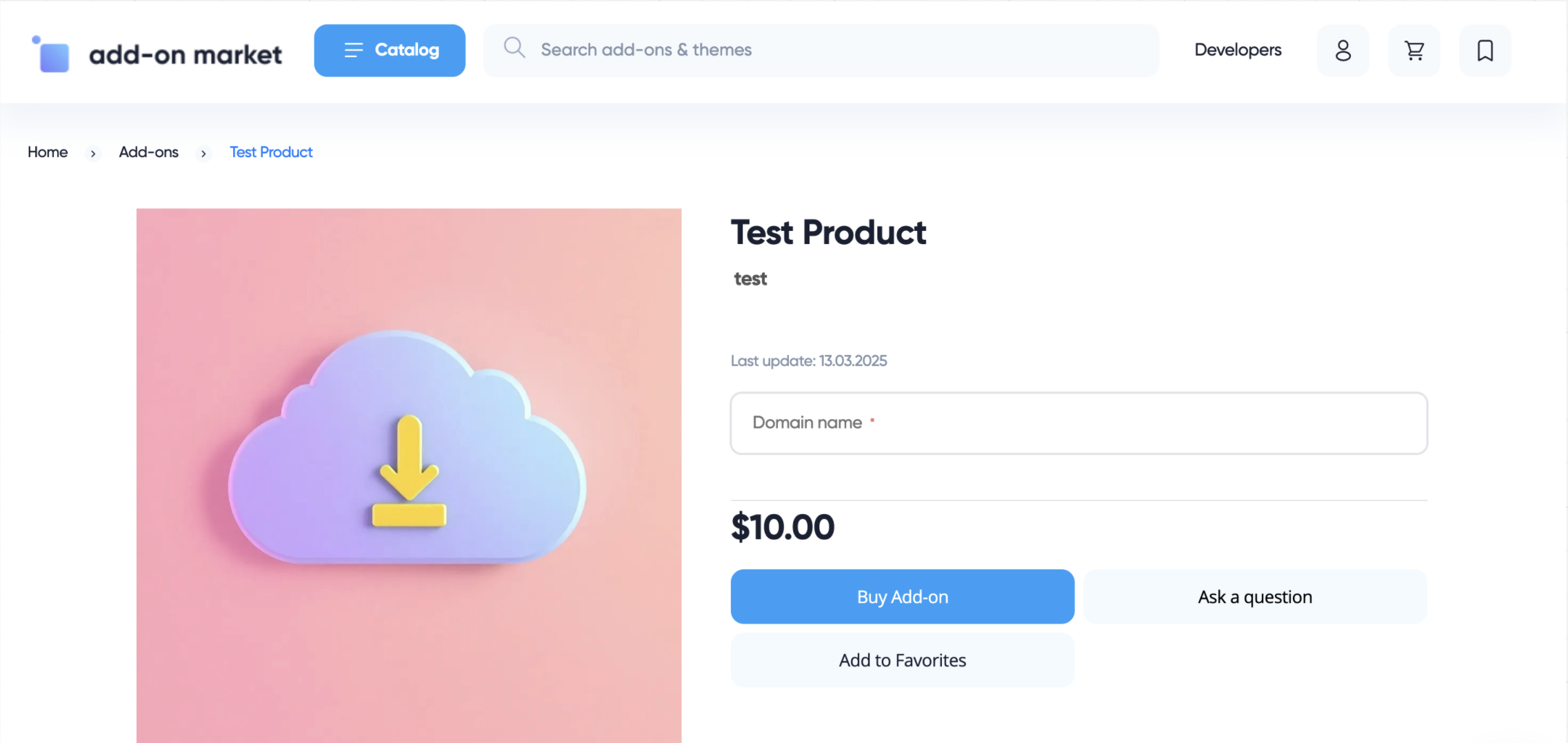 You must enter your email to download an add-on from the Marketplace.