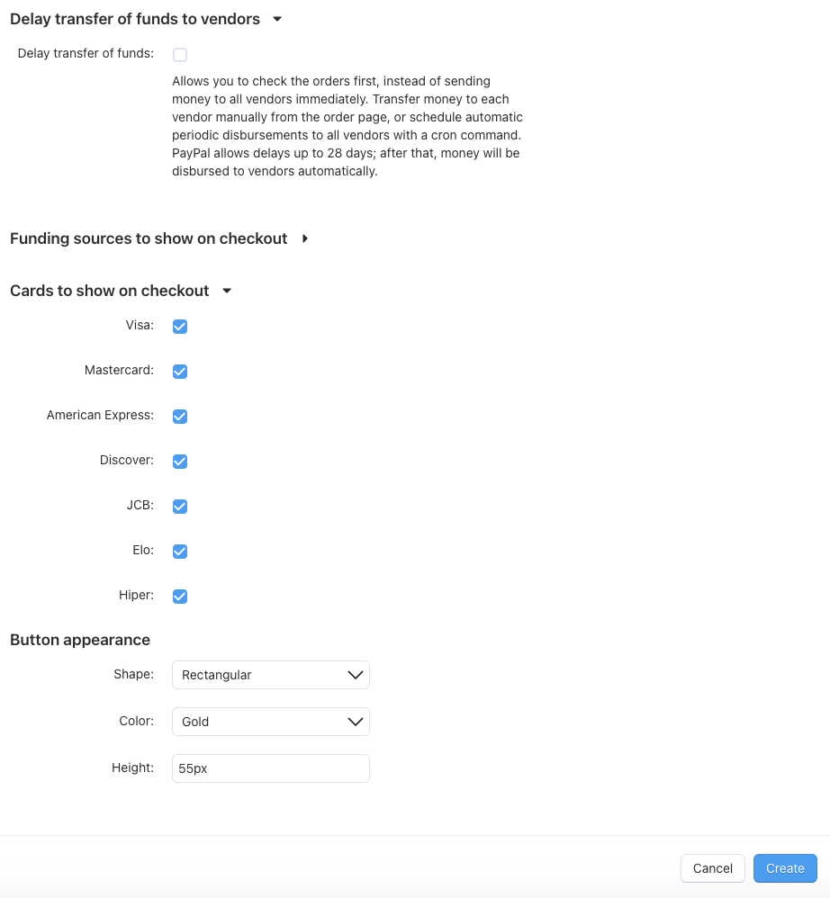 Configure tab in the settings of the PayPal Complete Payments (Multiparty) add-on