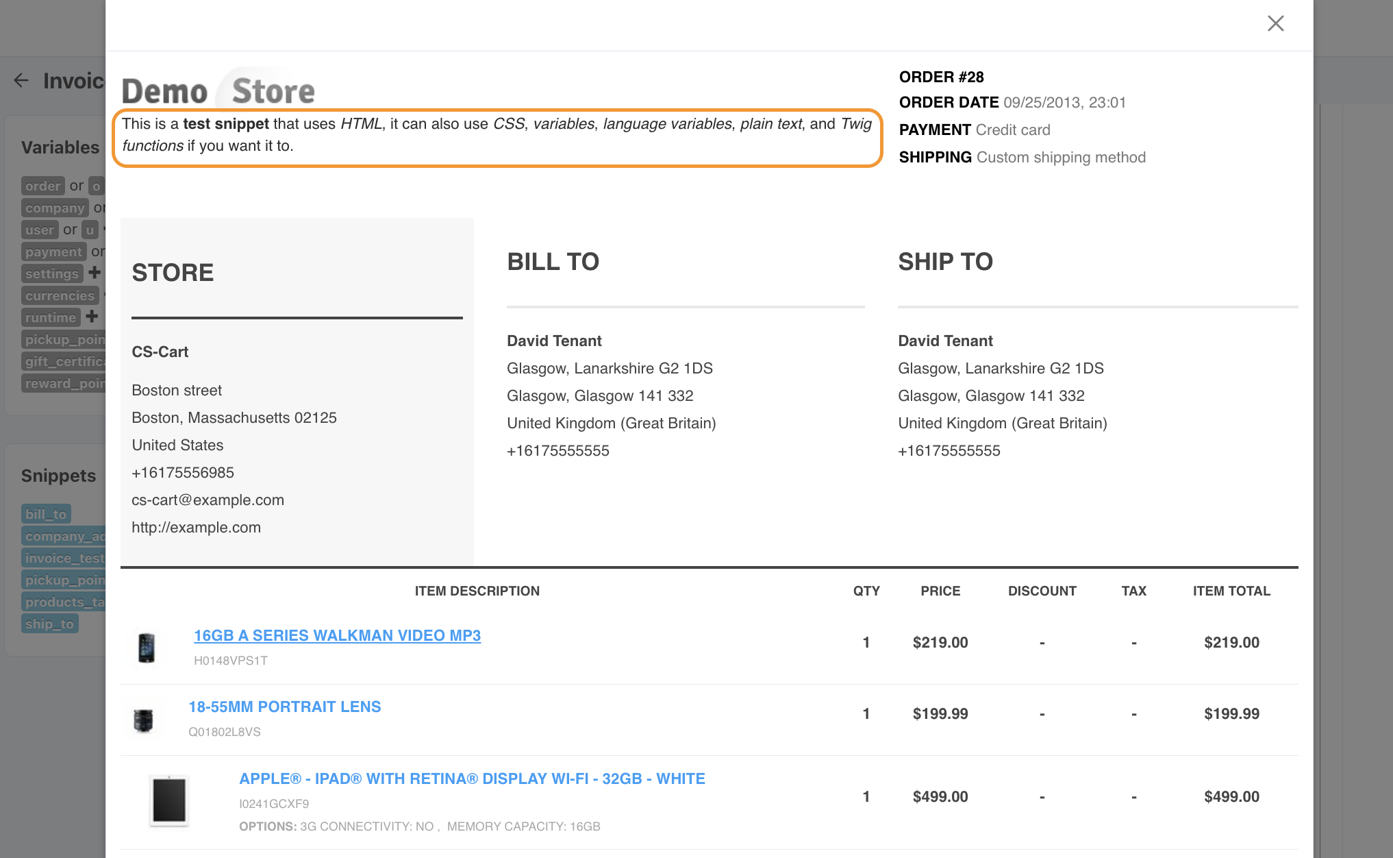 A snippet as it appears in document preview.