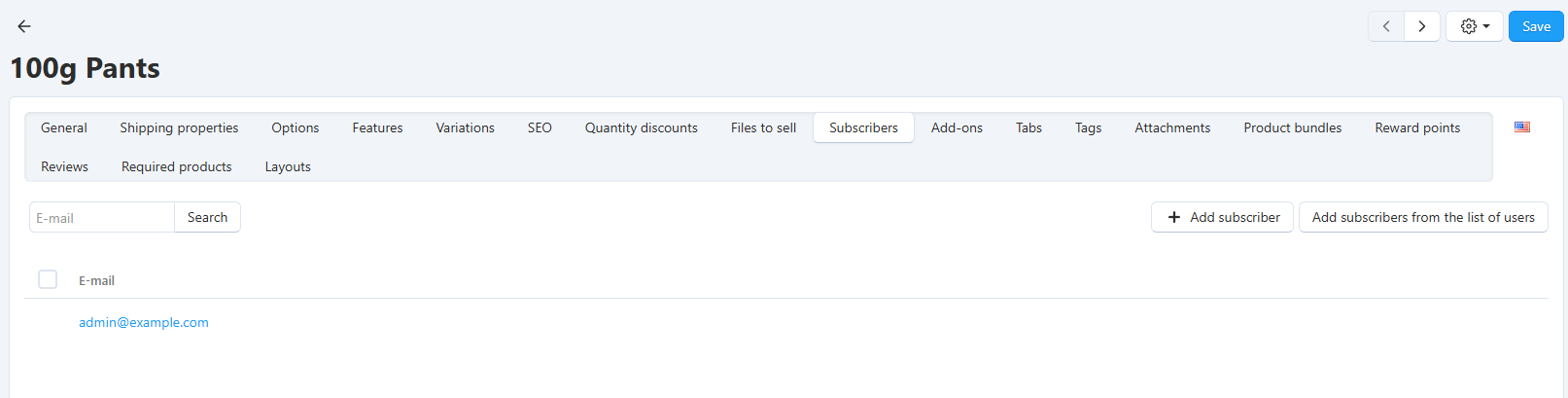 Every product has its own list of subscribers.