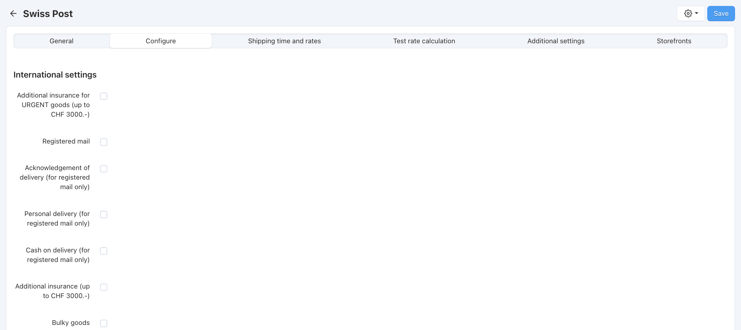 Configuring SwissPost in CS-Cart