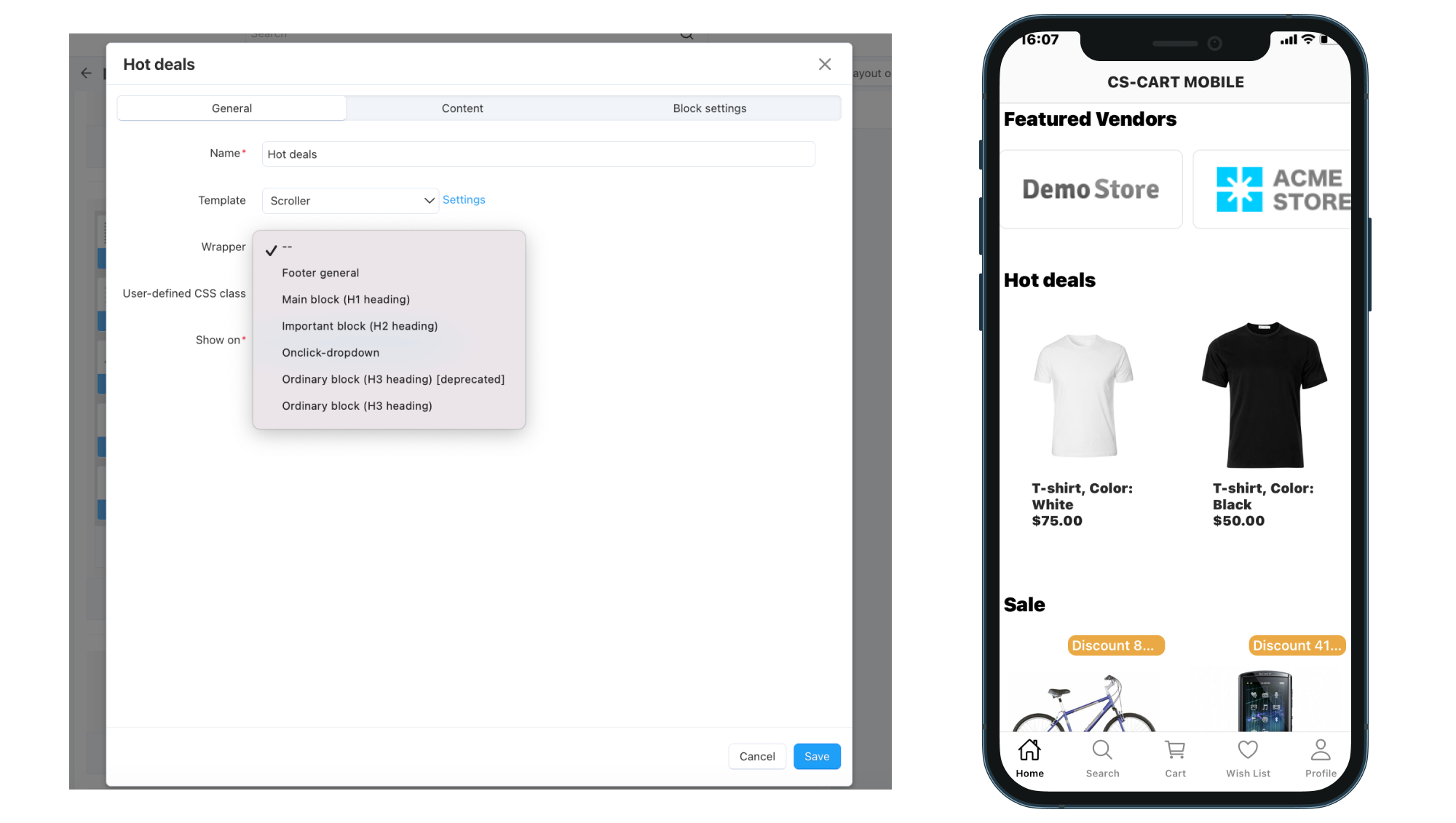 A block wrapper in Multi-Vendor determines the block title will appear on the mobile app home page.